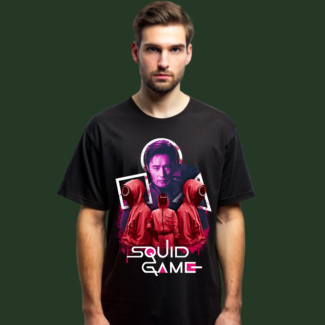 Squid Game : Iconic Red Guard & Frontman Tee, 100% COTTON